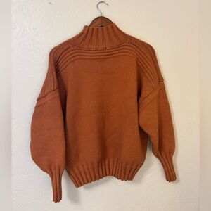 Lulu's Warm Rust Cowl Neck Sweater